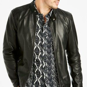Jacamo Black Label Men’s Leather Jacket - 1XL